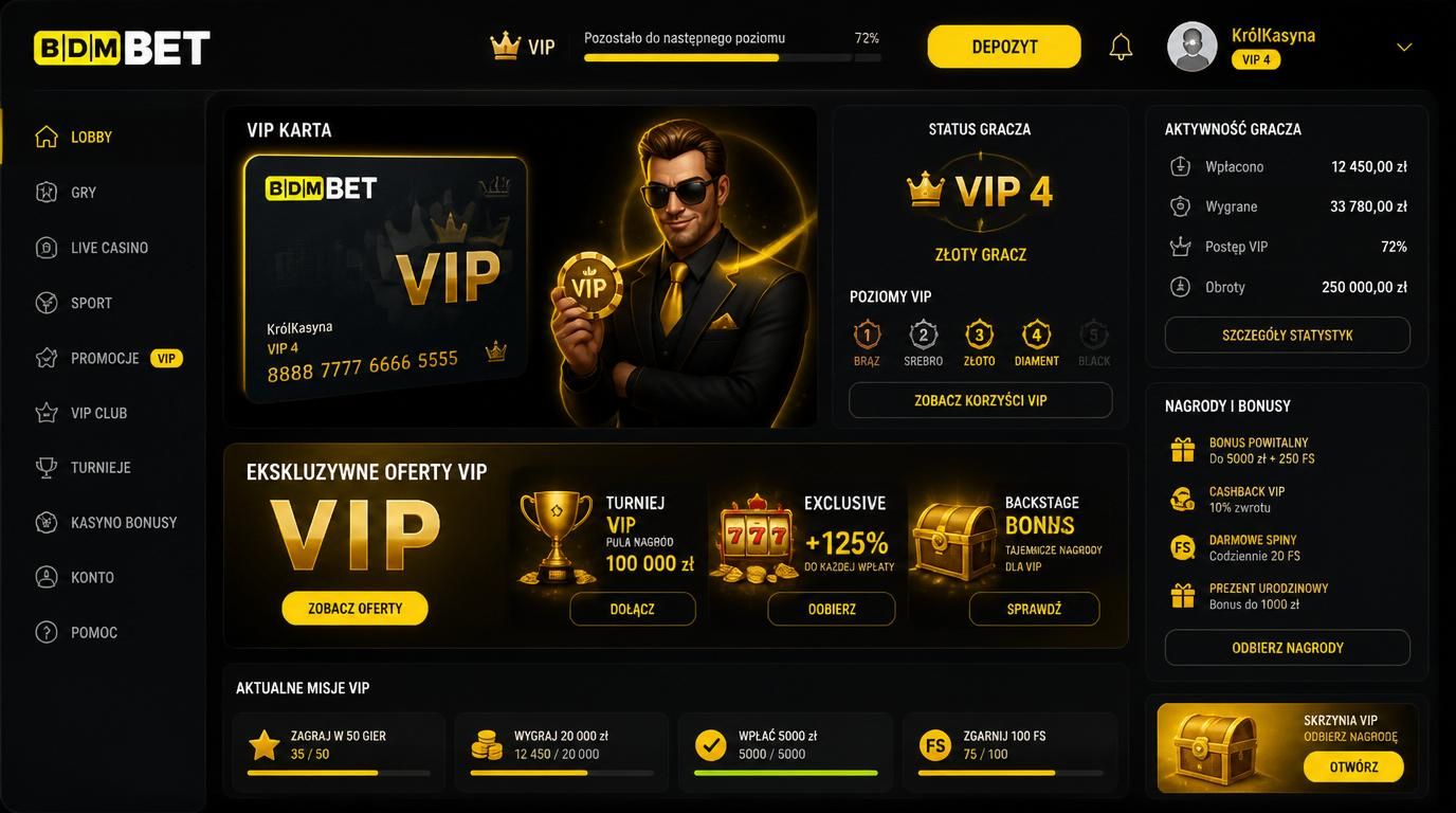 Karta VIP, złote oznaczenia, status gracza