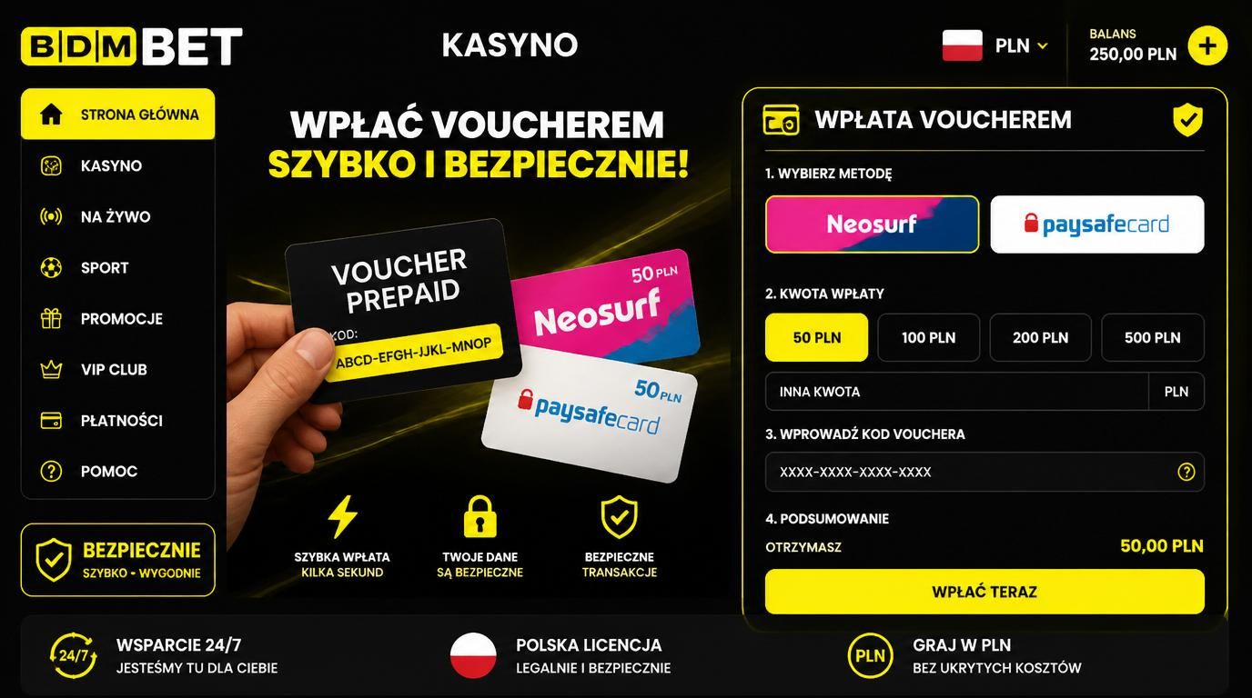osoba trzyma voucher prepaid przy ekranie z opcją wpłaty
